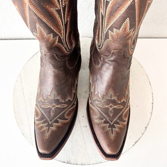 Lane Boots Over The Knee Corset Lexington- Cognac - Picture 6 of 15